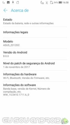 Android Oreo 8.0 para Zenfone 3 ZE552KL