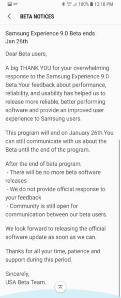 Programa Galaxy S8 / S8 + Oreo beta
