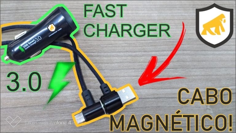 Cabo Magnetico e Carregador Veicular FAST CHARGER