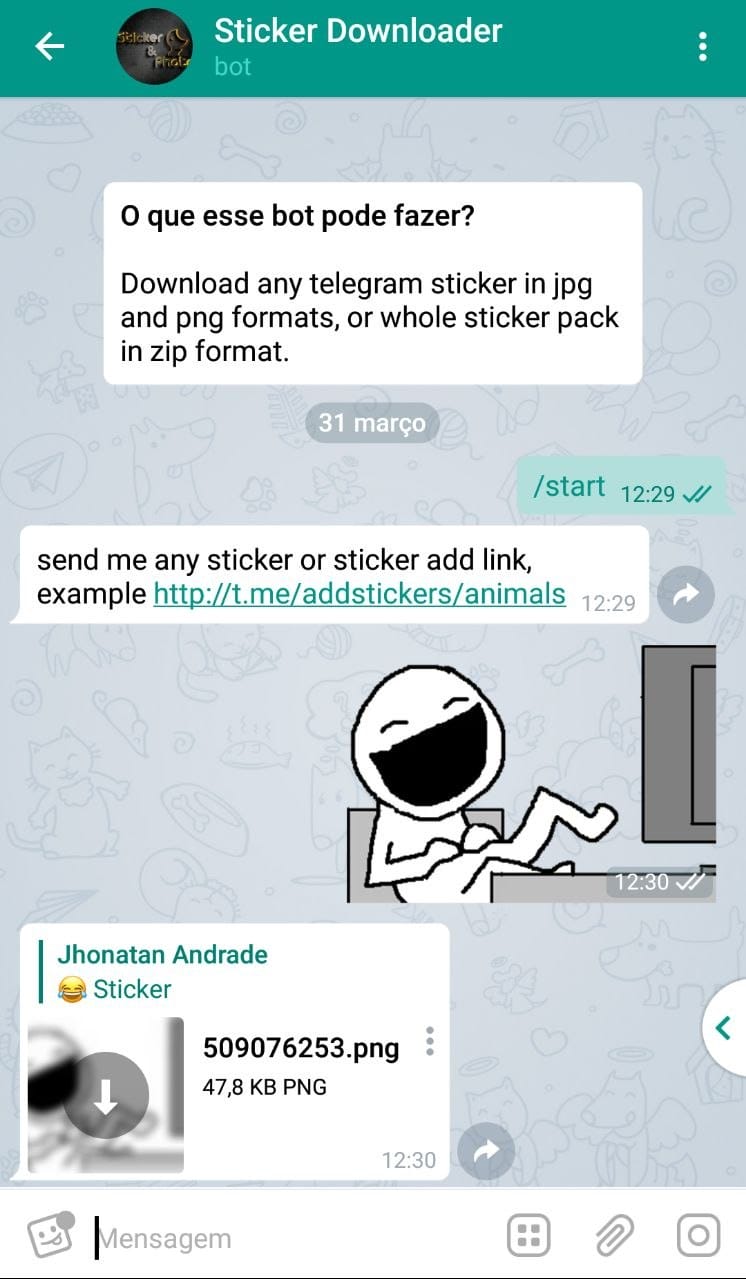 Como Baixar Stickers do Telegram