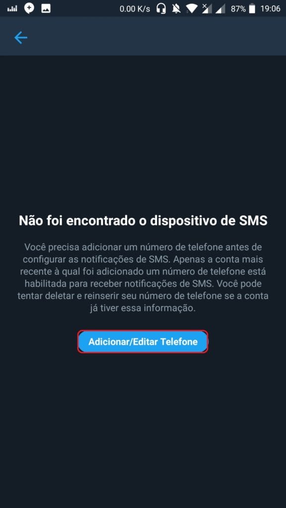 Como receber notificações do Twitter através de SMS