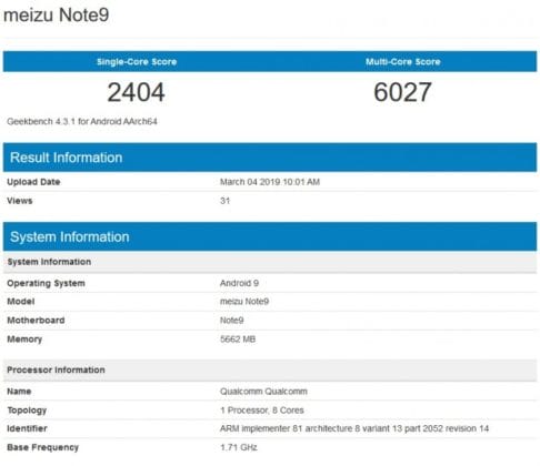 Meizu Note 9
