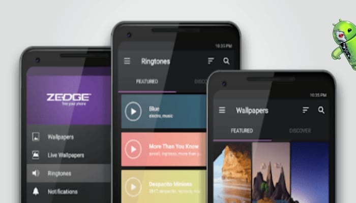 ZEDGE™ Toques, Fundos